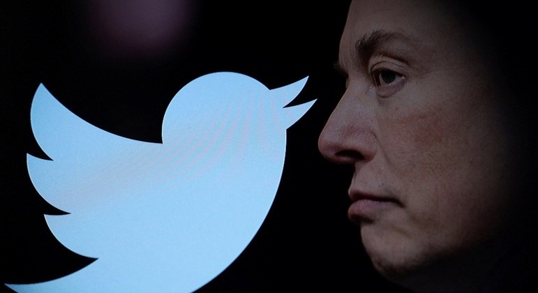 Elon Musk e uma Logo do Twitter